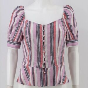 Laundry by Shelli Segal NWT Linen Blend Peplum Top